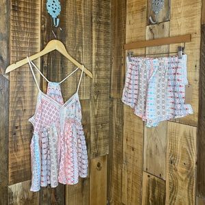 Colorful Printed tank and short set